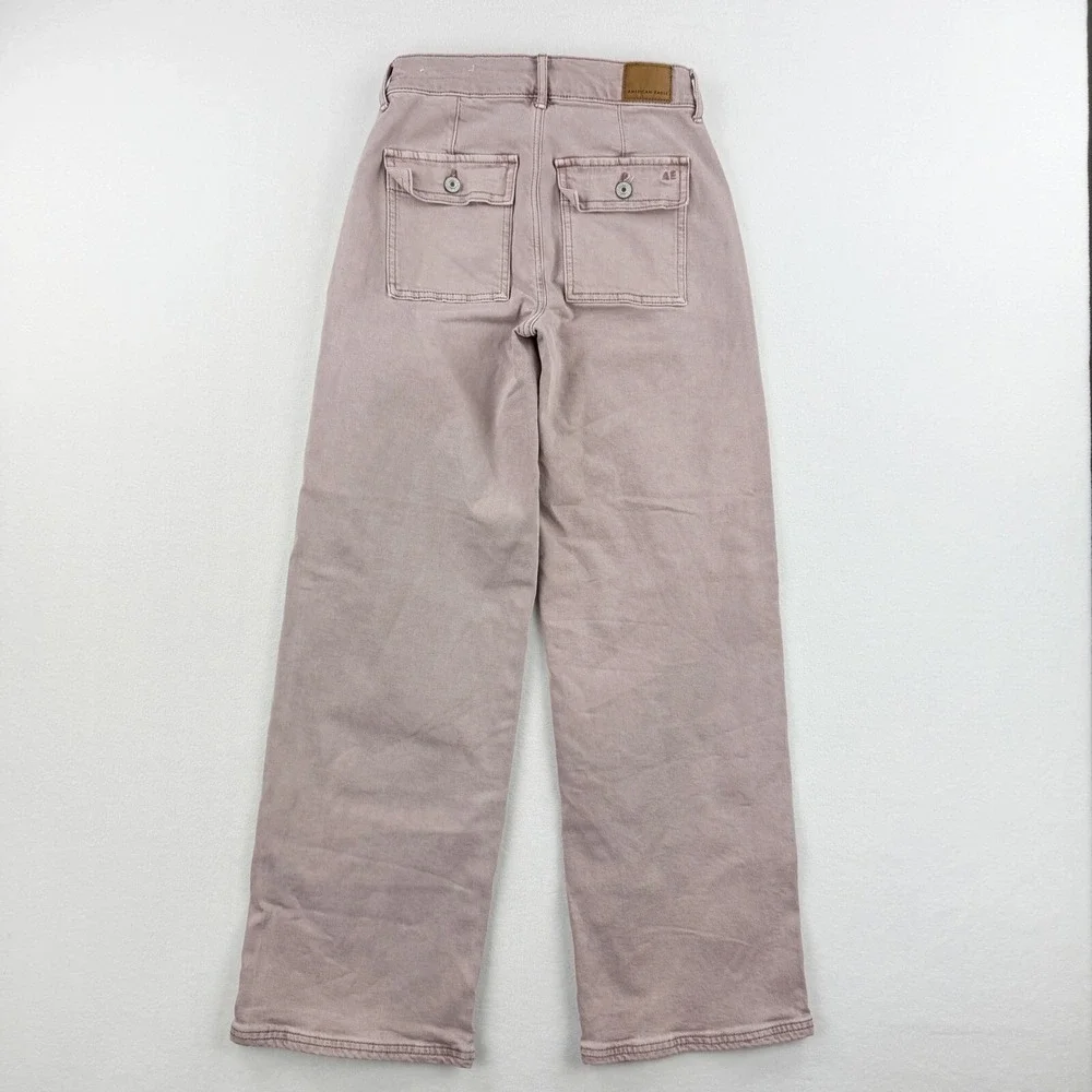 AMERICAN EAGLE Skater Jean Size 0 Wide Leg Utility Pocket Womens‎ Light Purple